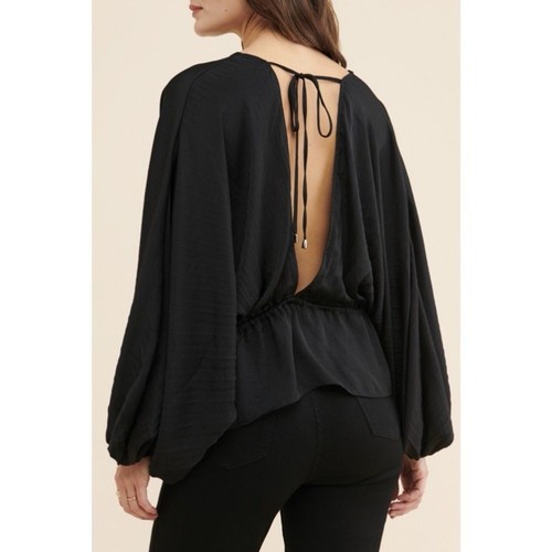 Free People Elouise-Bluse schwarz Dolman Laternenärmel XS neu mit Etikett - Bild 15 von 16