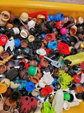 100 LEGO minifigure figure accessory hats girl boy hair headgear people part Lot