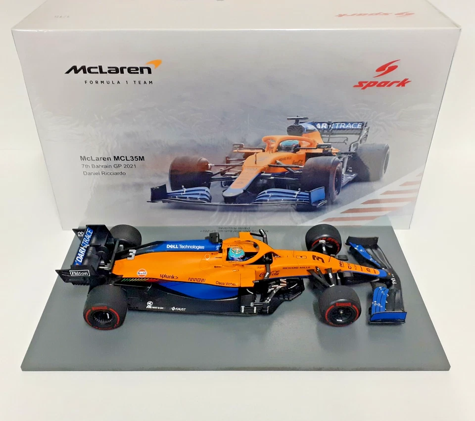 MODELLINO AUTO 1:18 SPARK F1 MCLAREN MCL35M RICCIARDO BAHRAIN GP 2021 MODELLISMO - Immagine 4 di 4