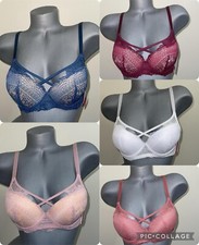 PUSH UP LACE GENTLE T-SHIRT UNDERWIRE BRA STRAPPY FRONT. ILYS LUMIE BRAND. NWT