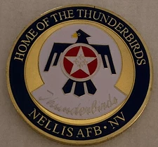 * UNITED STATES AIR FORCE NELLIS AFB NV THUNDERBIRDS CHALLENGE COIN US SELLER