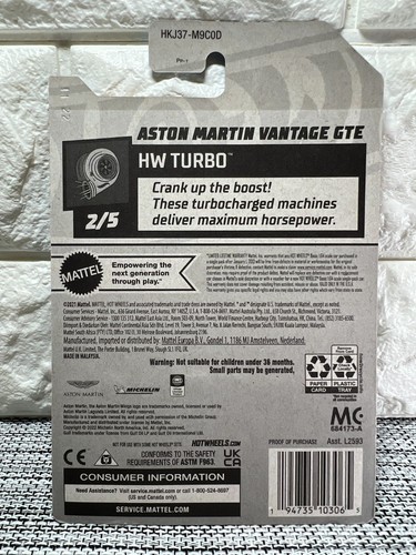 Hot Wheels HW Turbo 2/5 Aston Martin Vantage GTE 98/250 Blue - Picture 4 of 4