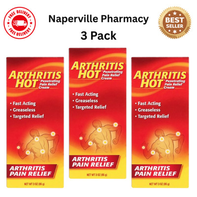 3 Pack Arthritis Hot Pain Relief Cream Deep Penetrating Fast Acting 3 Oz Each