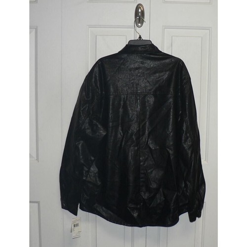 Chaqueta Camisa Ten Sixty Sherman Para Mujer Cuero Sintético en Negro Grande Precio de venta sugerido por el fabricante 69 USD - Imagen 9 de 10