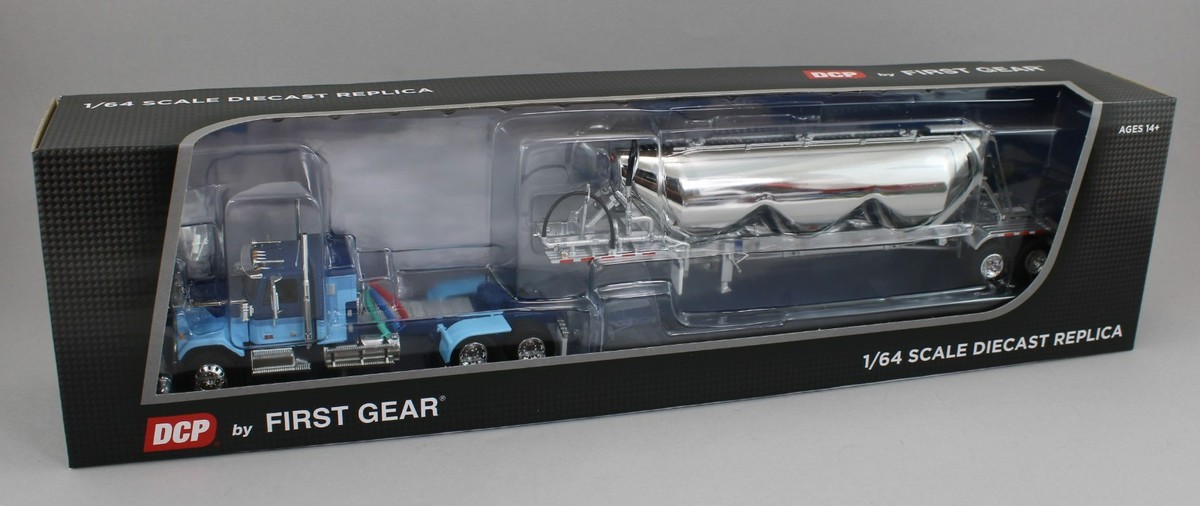 DCP ダイキャストプロモーション 1/64 TRACTOR-TRAILER DCP 1/64 Shimon Trucking Teal Tri-Axle Peterbilt 389 Lowboy