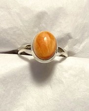 Natural Spiny Oyster Ring 925 Sterling Silver Size 9  