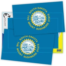 Magnet Me Up South Dakota Flag Sticker Decal - 3x5" 2 Pack, State Pride Vinyl