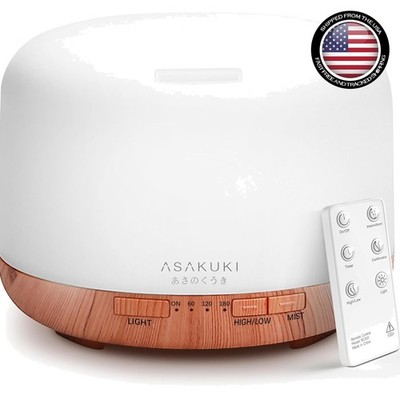 Ultra-Quiet 500ML Aromatherapy Diffuser with 7 Romantic LED Lights & Timer
