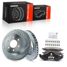 11.29 inch (287mm) Disc Brake Rotors + Ceramic Pads Front Drilled and Slotted