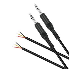 6.35mm 1/4" to Speaker Wire Adapter, 2-Pack 1ft 6.3mm TRS Stereo Male Plug to...