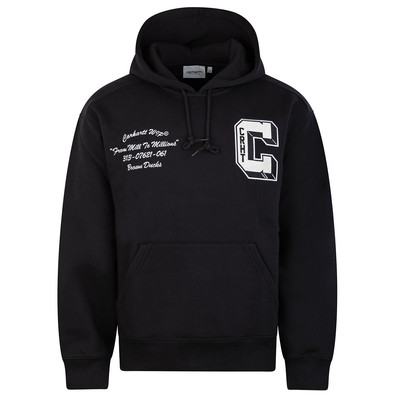 Carhartt Hooded Brown Ducks Sweatshirt Blk - Loose Fit Graphic Print Pullover