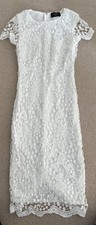 AX Paris White Lace Affect Dress Size 6 Excellent Condition