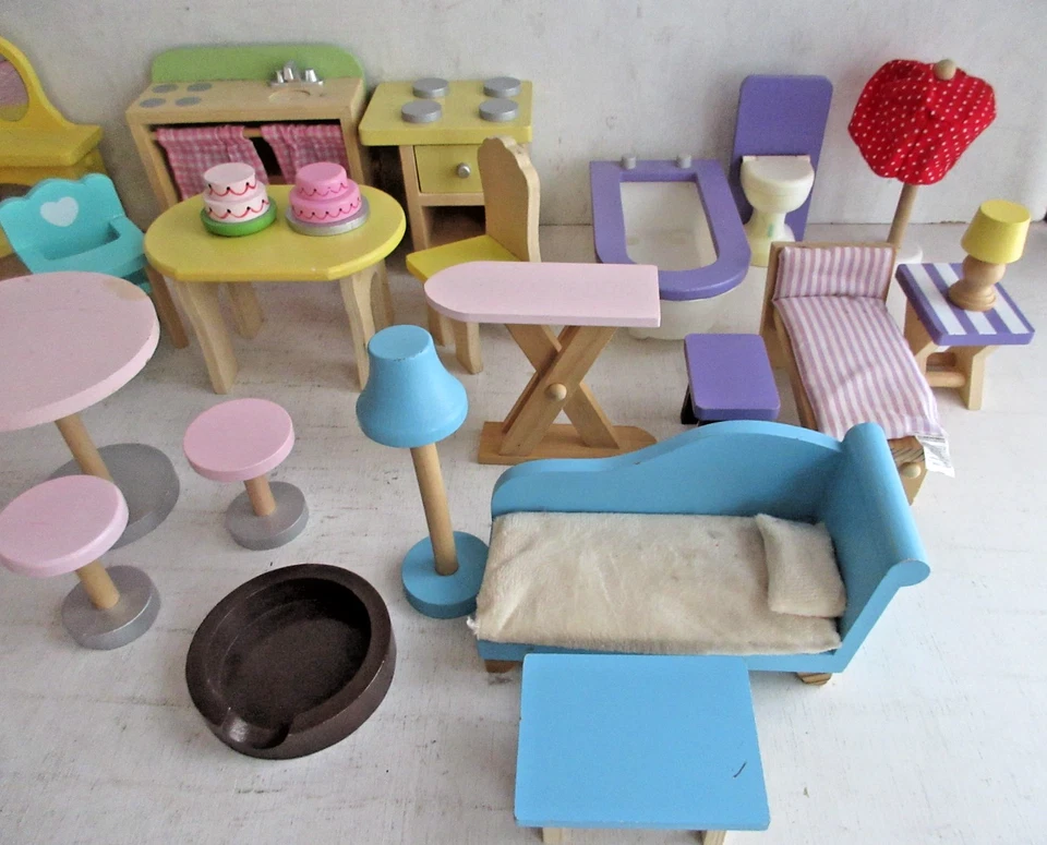 KidKraft Kid Kraft Wooden Dollhouse Furniture Toy Lot  Toy Bundle - Image 4 of 4