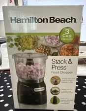 Hamilton 72850 Beach Stack & Press 3-Cup Chopper - Black