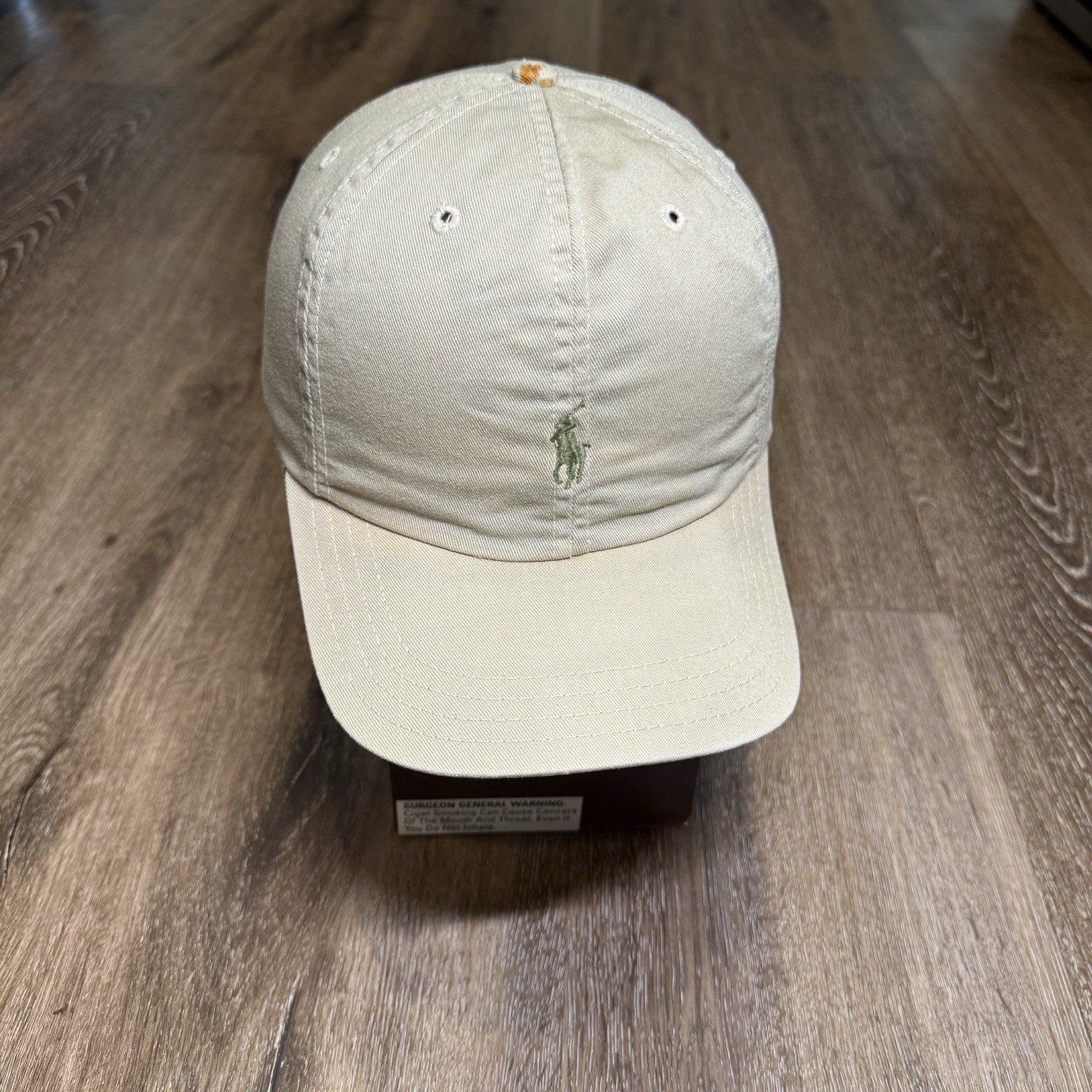 Cappello vintage Polo Ralph Lauren beige marrone cachi oliva verde esercito pony made in USA