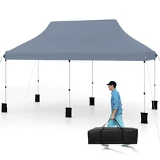 10 x 20FT Pop-up Canopy Tent Folding Instant Sun Shelter w/ 3 Adjustable Heights