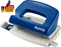 Leitz Mini BüRo Locher Aus Metall, Kleiner Locher FüR 10 Blatt, Anschlagschiene