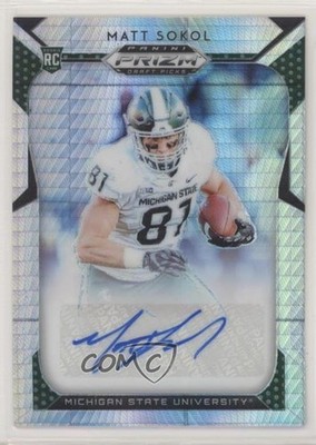2019 Panini Prizm Draft Picks Hyper 7/75 Matt Sokol #257 Auto n1u