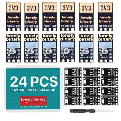 24pcs AMS1117 LDO Regulator Gold Edition 18x 3.3V Fixed + 6x Adjustable DC-DC