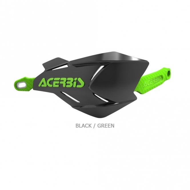 Acerbis X-Factory Handguards (Pair) - w/Universal Fitting Kit (Black/Green)