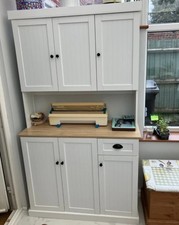 Tall Kitchen Storage Cupboard White Cabinet Pantry Freestanding Unit Furniture