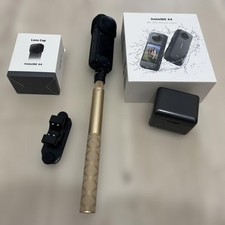 Insta360 X4 8K 360 Camera Bundle with 3 Batteries Selfie Stick Holster