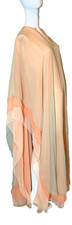Vintage 70's 3 layer Chiffon Caftan Style dress shawl flawed read below