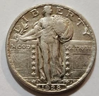 1928-D Standing Liberty Quarter XFine+. Full Shield.