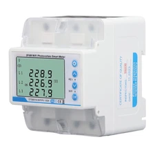 3 Phase Din Rail Smart Energy Meter, 60?300V 100A Home Energy Monitor, 4W Bidire