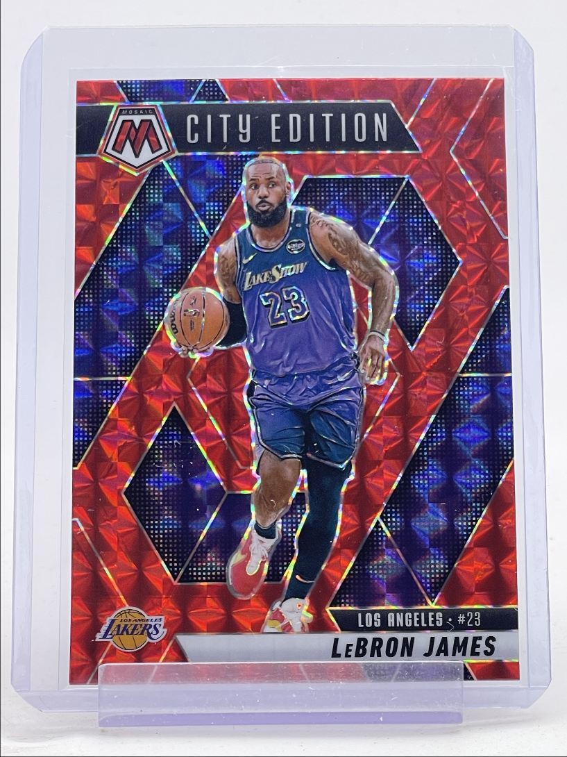 LEBRON JAMES 2024-25 MOSAIC CITY EDITION RED MOSAIC PRIZM LAKERS Q3464