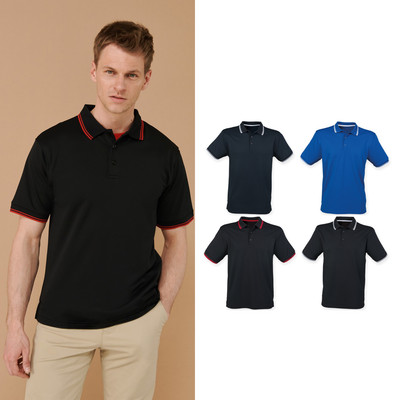 Henbury Double Tipped Herren Poloshirt - Lässige Kurzarm Collared Tee