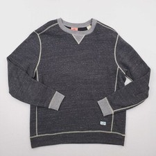 Tommy Bahama Sweatshirt Men Large Gray Charcoal Relax Reversible Fleece USA MADE