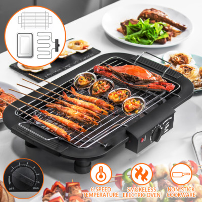 Mihoho Elektrogrill 2000W - Rauchloser Tischgrill Indoor/Outdoor