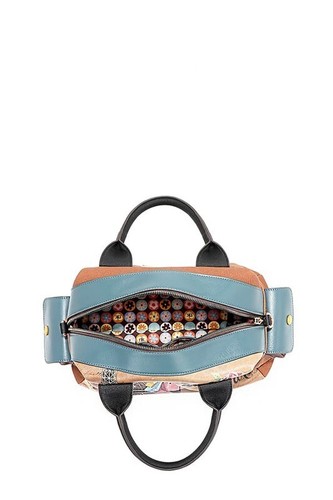 Nicole Lee USA Boston Bag Tan Eco-Leather Fashion Print Large Tote - Picture 8 of 9