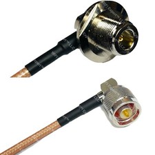 RG400 N Female Bulkhead Angle to N MALE ANGLE RF Cable FAST-SHIP LOT