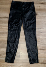 ZARA size M Faux-Leather Slim Biker Pants Zip Leg 28" EUC