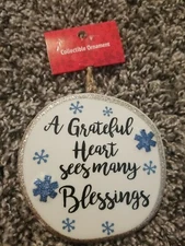 Christmas Tree Ornament "A Grateful Heart Sees Many Blessings" NEW