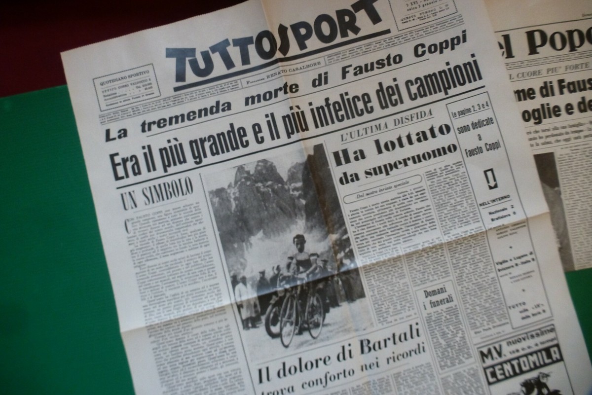 Gazzetta Dello Sport – Édition Spéciale 2 Janvier 1960 – Mort De Fausto Coppi – Original