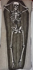 Storehouse Halloween Skeleton Coffin Body Pillow XL Gray Cushion 17" x 35"