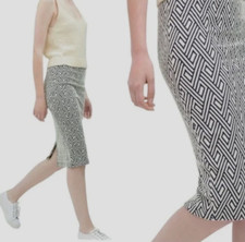 Zara Stretch Modern Geometric Midi Pencil Skirt size M