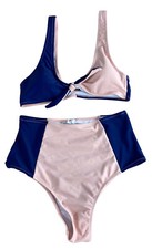 Cupshe Lost in The Dream Color Block High-Waisted Bikini Sz M Swimsuit 2 Piece