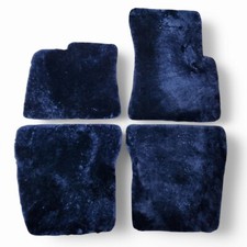 Genuine Sheepskin Dark Blue Floor Mats fits Bentley Flying Spur Mulliner Speed