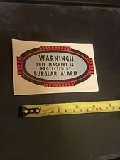 Vintage Warning Machine Protected By Alarm Mills Watling Jennings Trade Slot