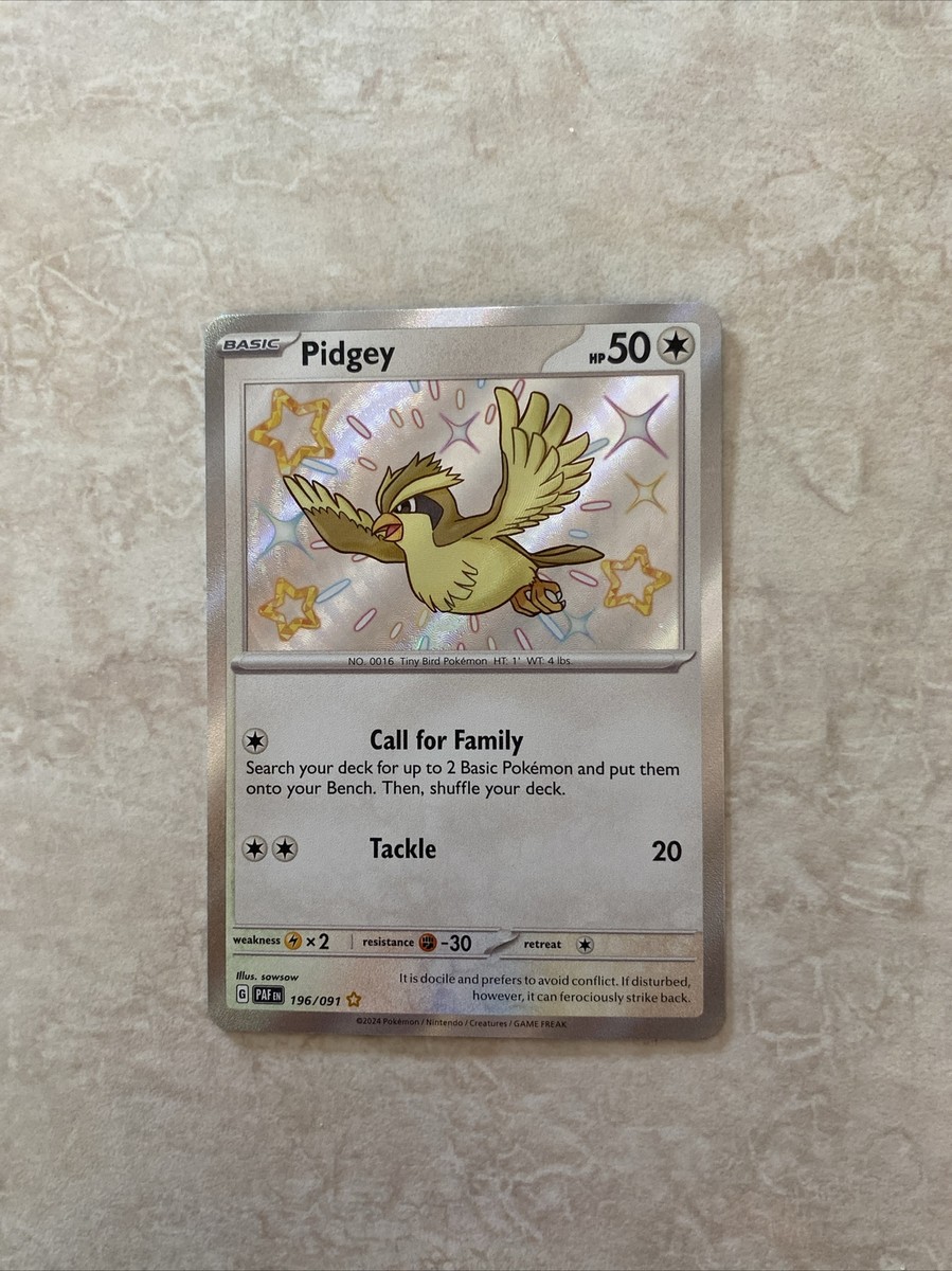 shiny pidgey pokemon card EX 1 Obsidian Flames Pidgey Pokemon 2023 SV4a Shiny Treasure