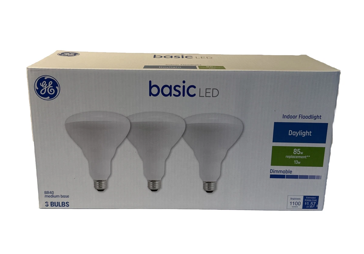 GE Basic LED BR40 Medium Base Dimmable 85W Daylight 3 Pack LED13DR40 7 5KL3