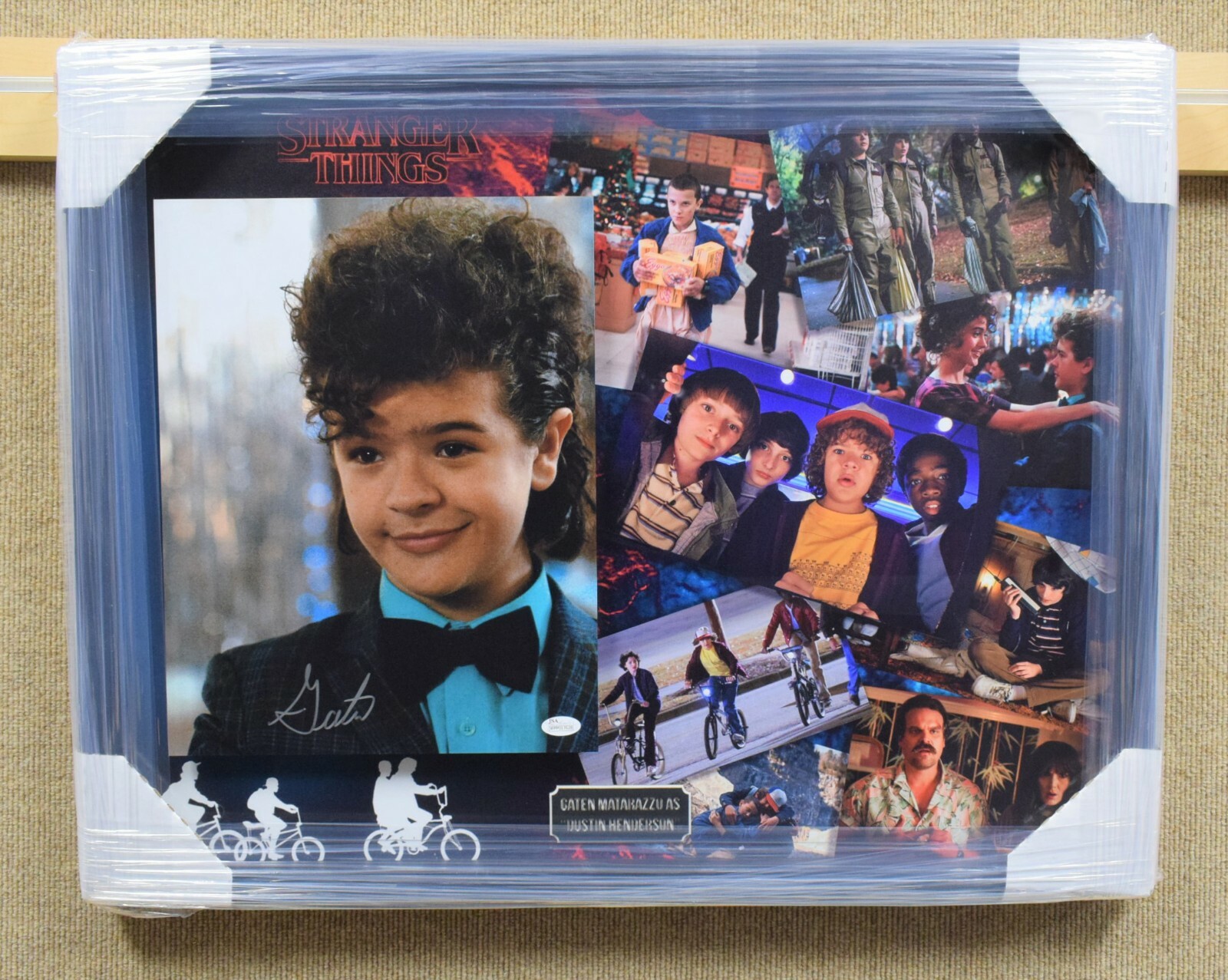 Gaten Matarazzo Autographed Signed Stranger Things Collage and Framed Photo - JSA COA 