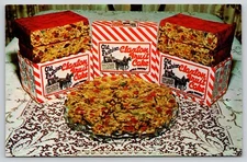 Postcard Old Fashion Claxton Fruit Cake Georgia Food Spread Advertising