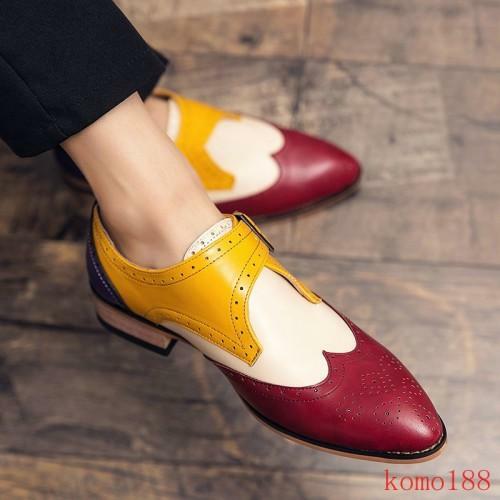 Mens Brogues Briish pointed toe carved 