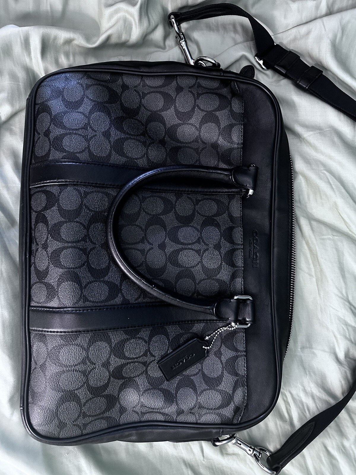 Coach Men’s Perry Signature Canvas Briefcase Black Gem