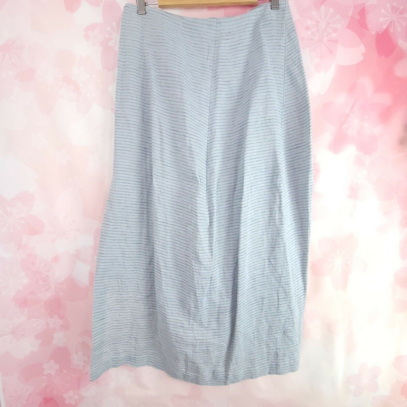 Shirin Guild Stripe Skirt Linen Blue Asymmetrical… - image 2